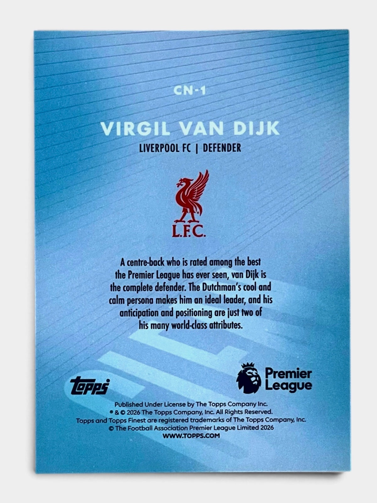 2026 Topps Finest Virgil Van Dijk Clean