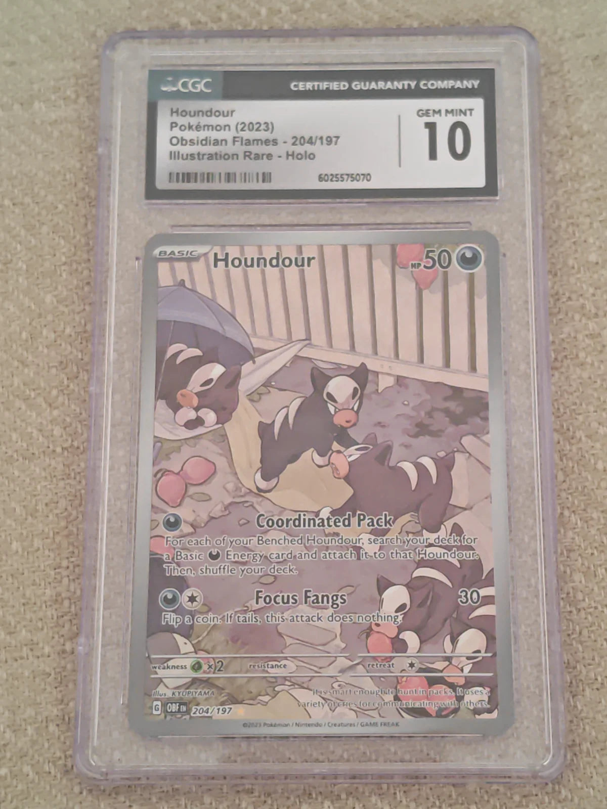 Houndour 204/197 (Obsidian Flames) — CGC 10