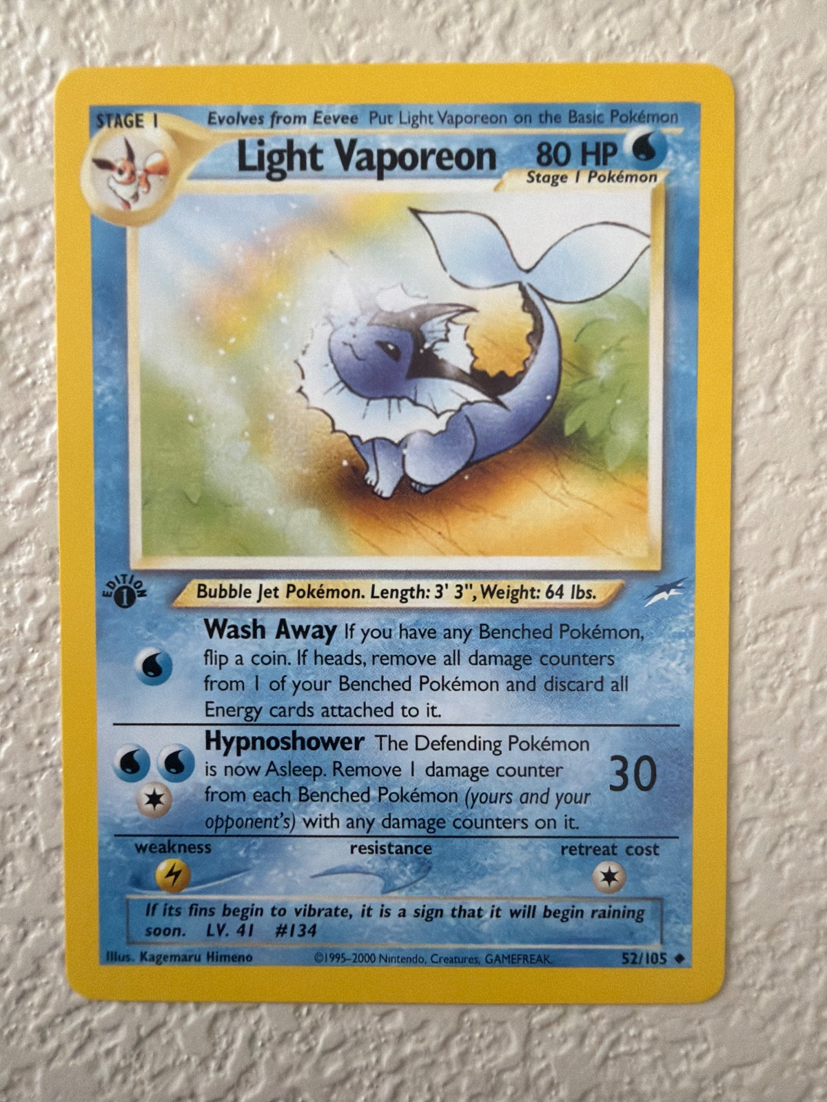 Light Vaporeon 52 · 1st Edition (Neo Destiny)