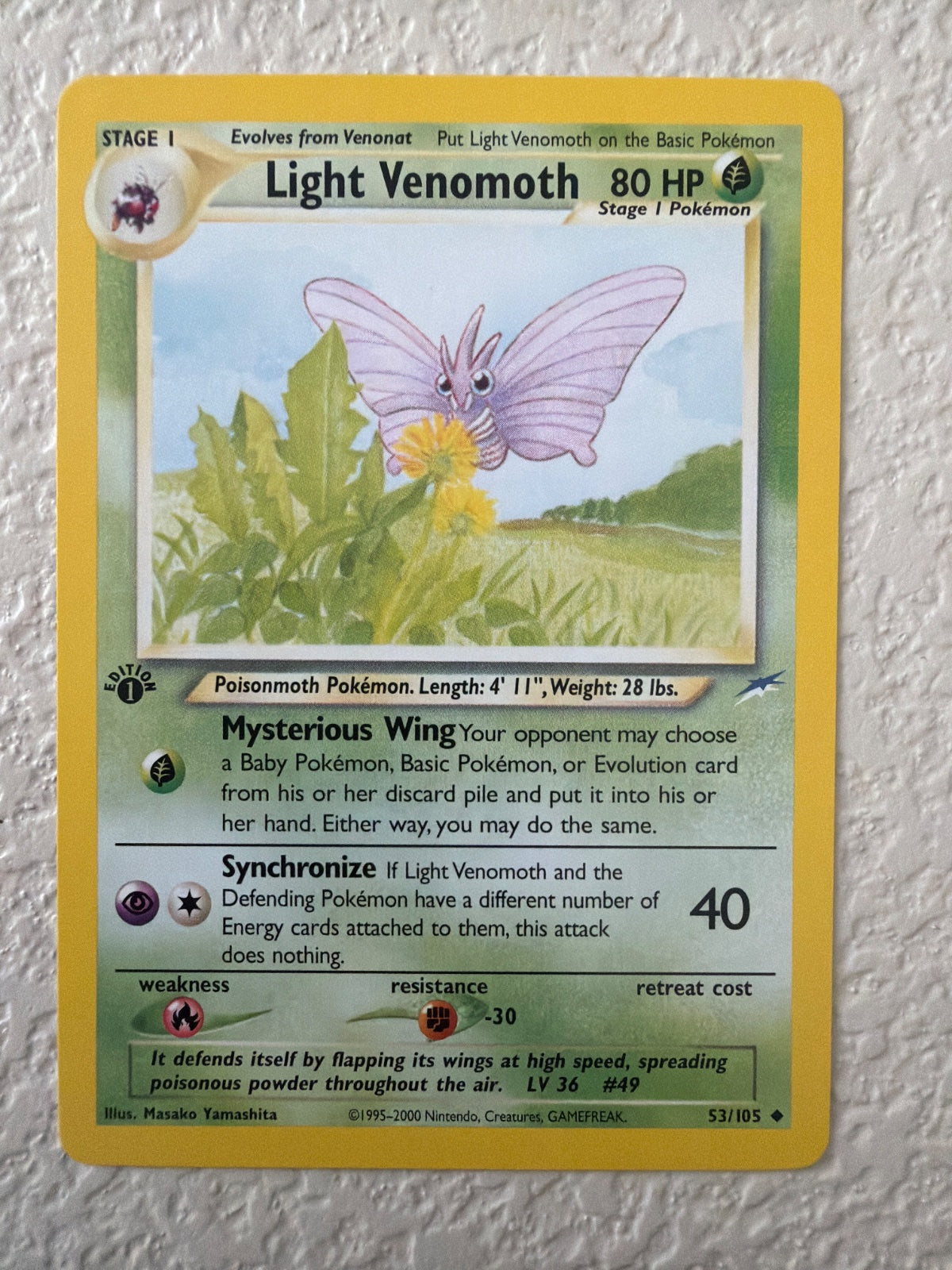 Light Venomoth 53 · 1st Edition (Neo Destiny)
