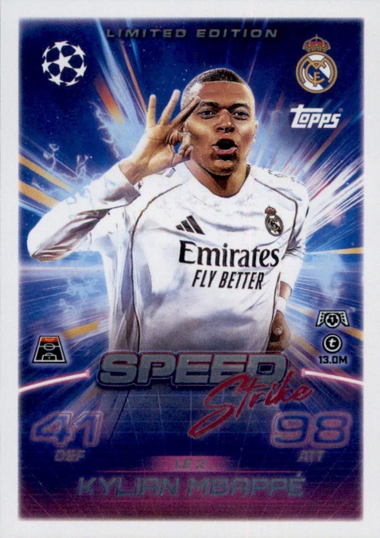 Match Attax Champions League 25/26 LE2 Kylian Mbappe Speed Strike Limited EditioN