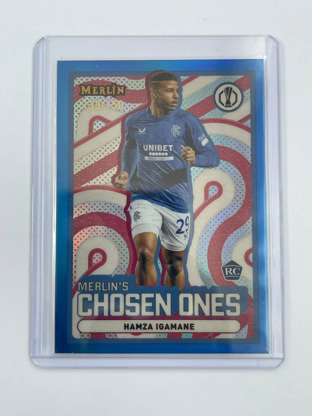 Hamza Igamane RC /150 - 24-25 Topps Merlin UCC Merlin's Chosen Ones Blue