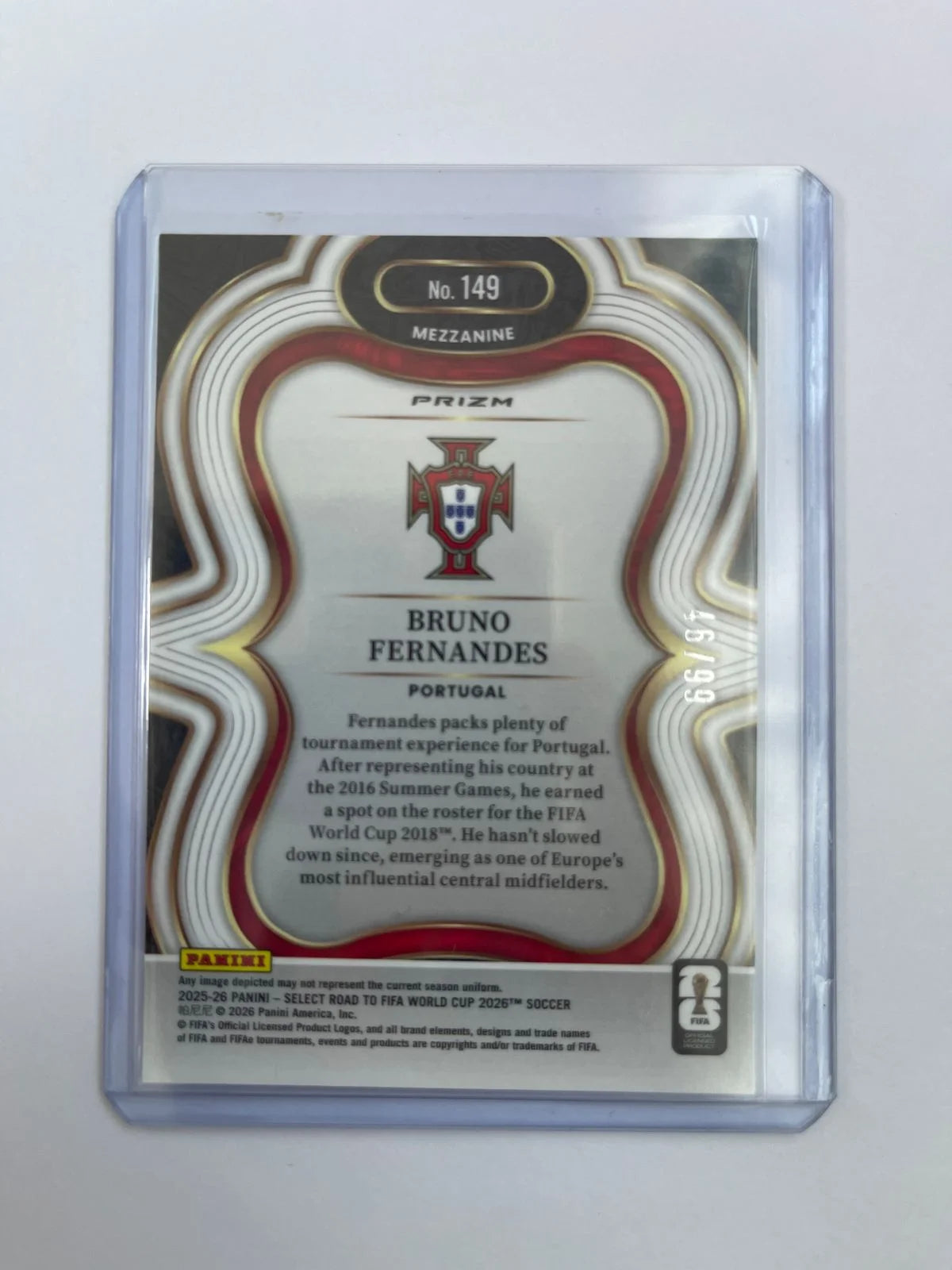 Bruno Fernandes /99 - 25-26 Panini Select Road to FIFA World Cup Mezzanine