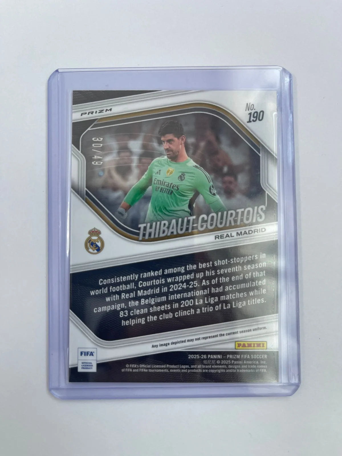 Thibaut Courtois /49 - 25-26 Panini Prizm