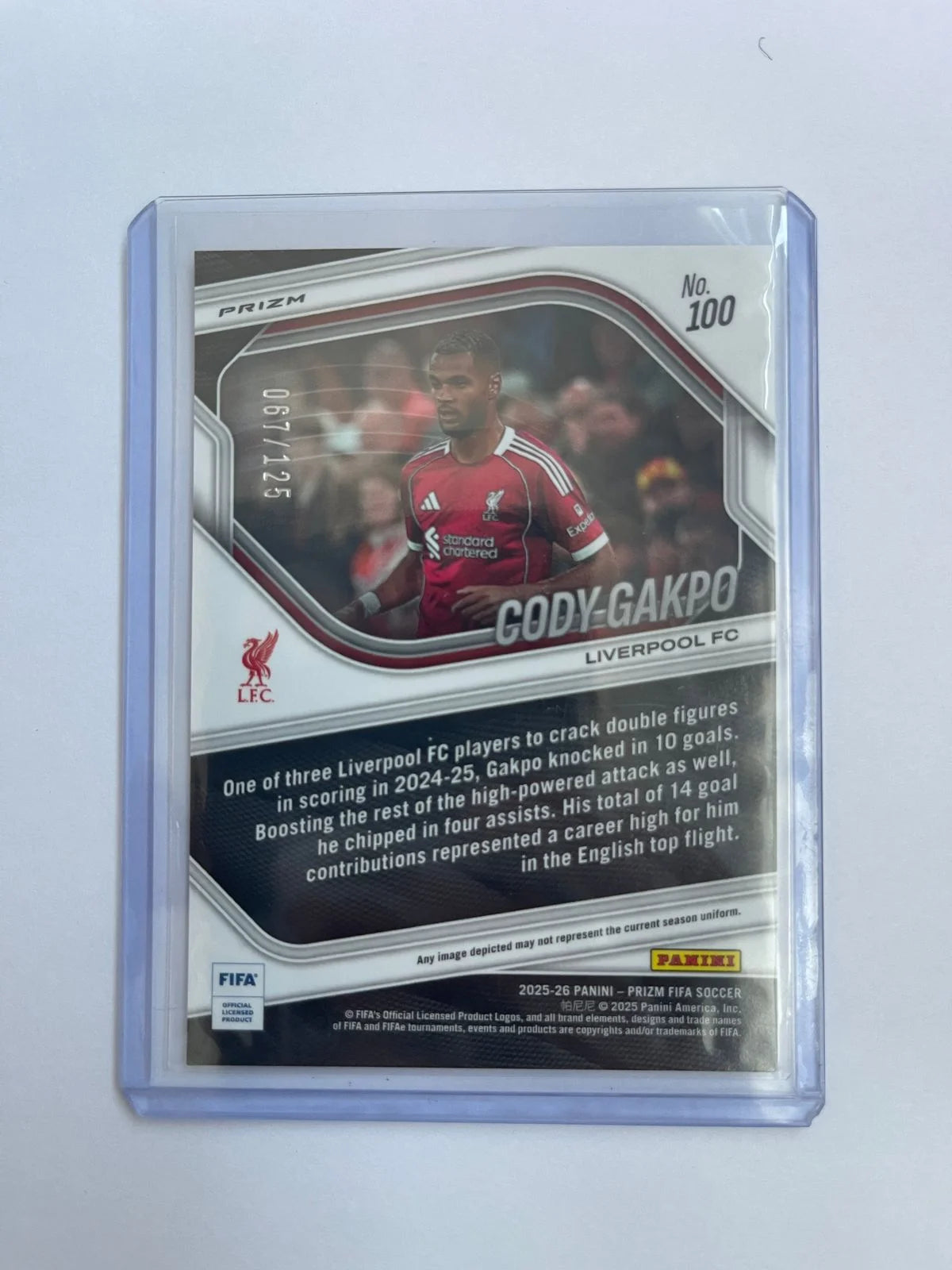 Cody Gakpo /125 - 25-26 Panini Prizm FIFA Liverpool Orange Prizm