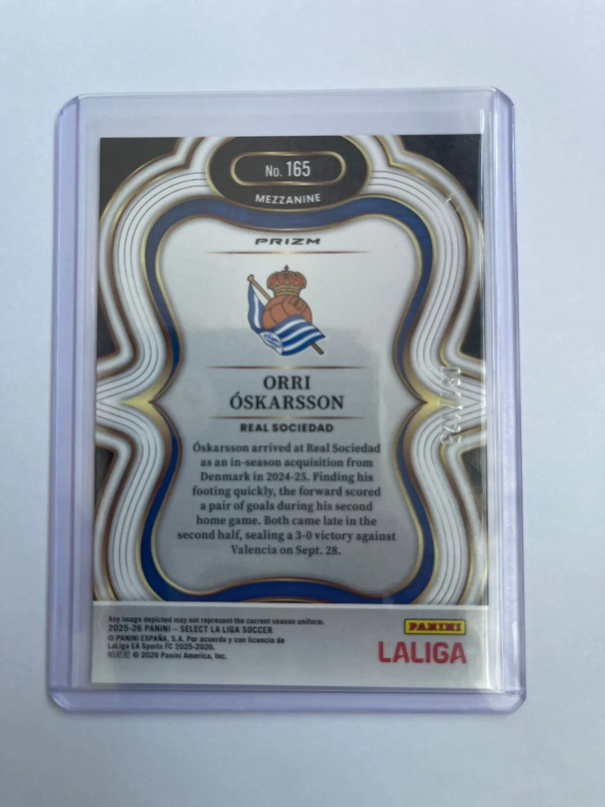 Orri Oskarsson Rookie /125 - 25-26 Panini Select - Real Sociedad Iceland Purple