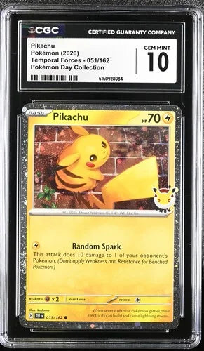 Pikachu (Pokemon Day 2026) 051/162 (Miscellaneous Cards & Products) — CGC 10