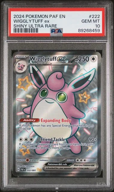 Wigglytuff ex 222/091 (Paldean Fates) — PSA 10