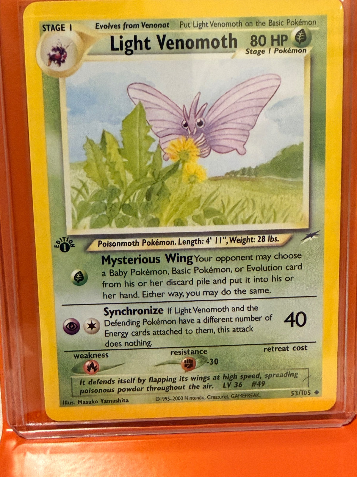 Light Venomoth 53 · 1st Edition (Neo Destiny)
