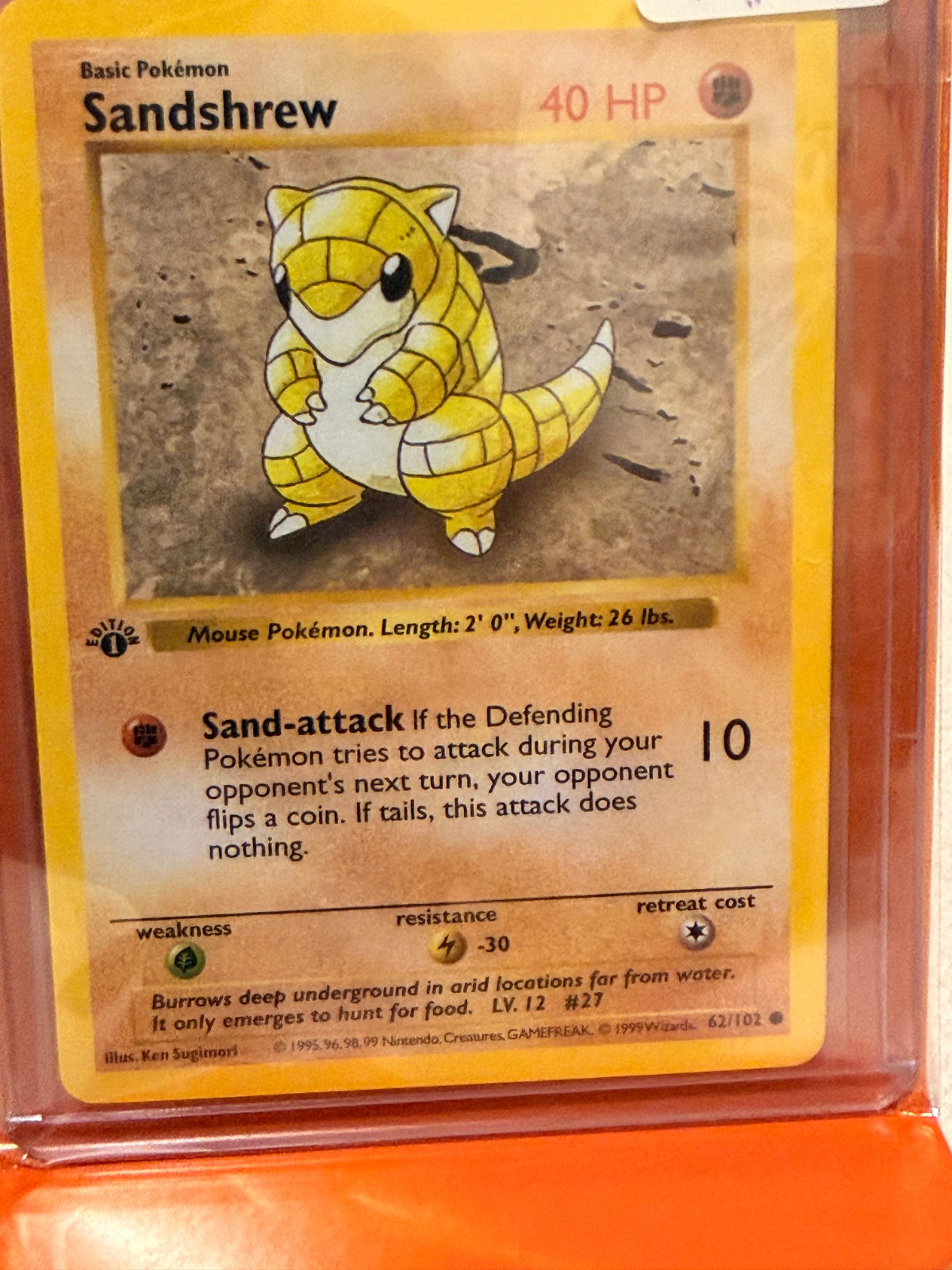 Sandshrew 62 · 1st Edition (Base Set (1st Edition & Shadowless))