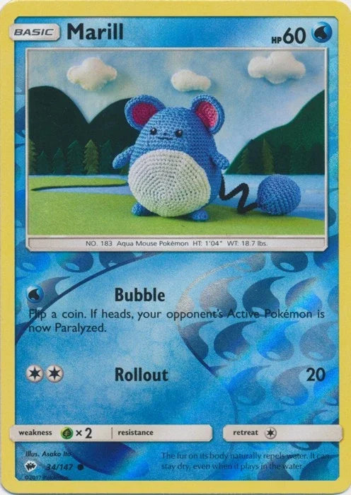 Marill 34/147 · Reverse Holofoil (Burning Shadows)