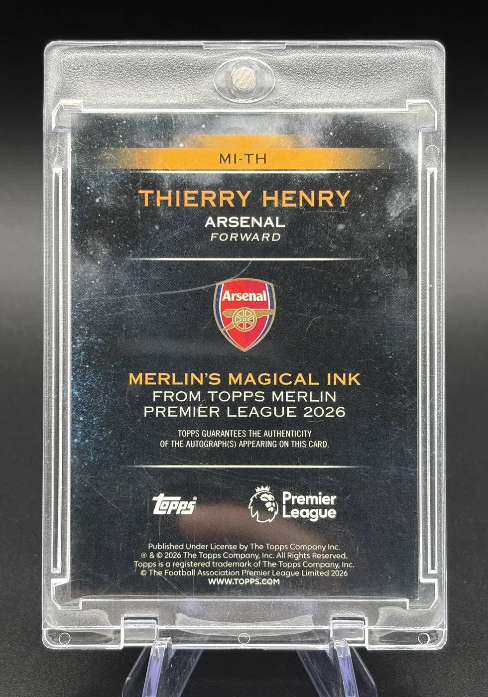 2026 Topps Premier League Merlin Thierry Henry Merlin's Magical Ink #MI-TH Arsenal