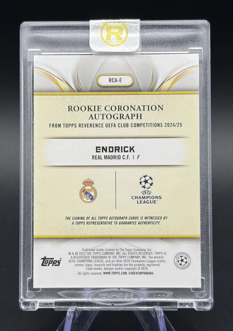 2024-25 Topps Reverence UCC Endrick Rookie Coronation Auto 18/20 #RCA-E Real Madrid