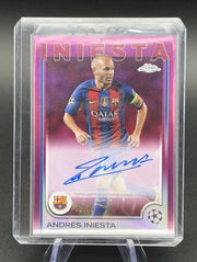 2024-25 Topps Chrome UCC Andres Iniesta Auto Pink Refractor 72/75 #CA-AI FC Barcelona