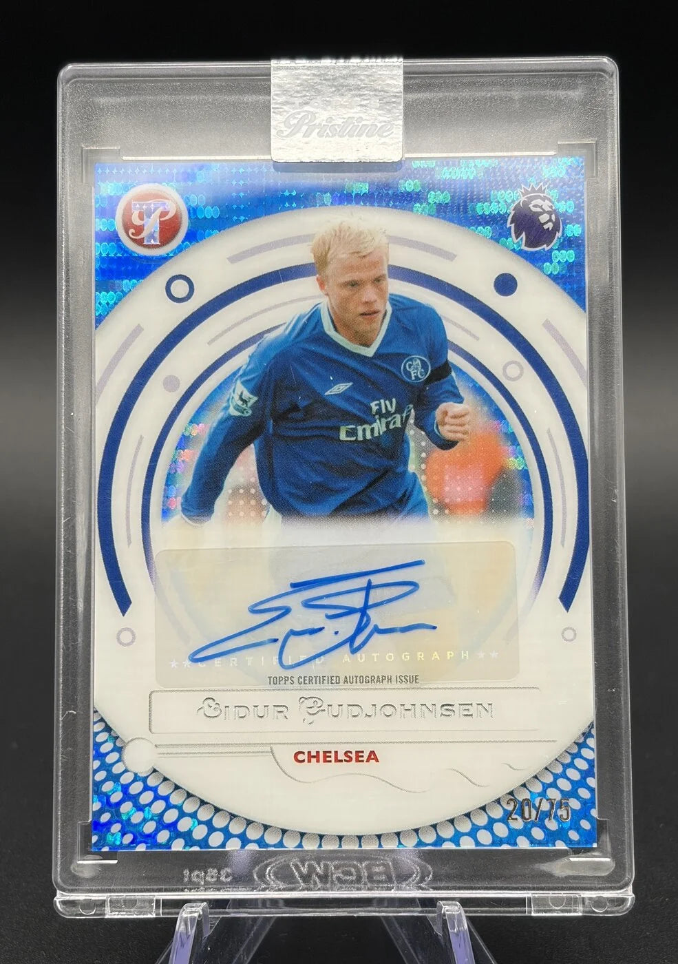 2025-26 Topps Pristine Premier League Eidur Gudjohnsen Pristine Auto Blue 20/75 #PA-EG Chelsea