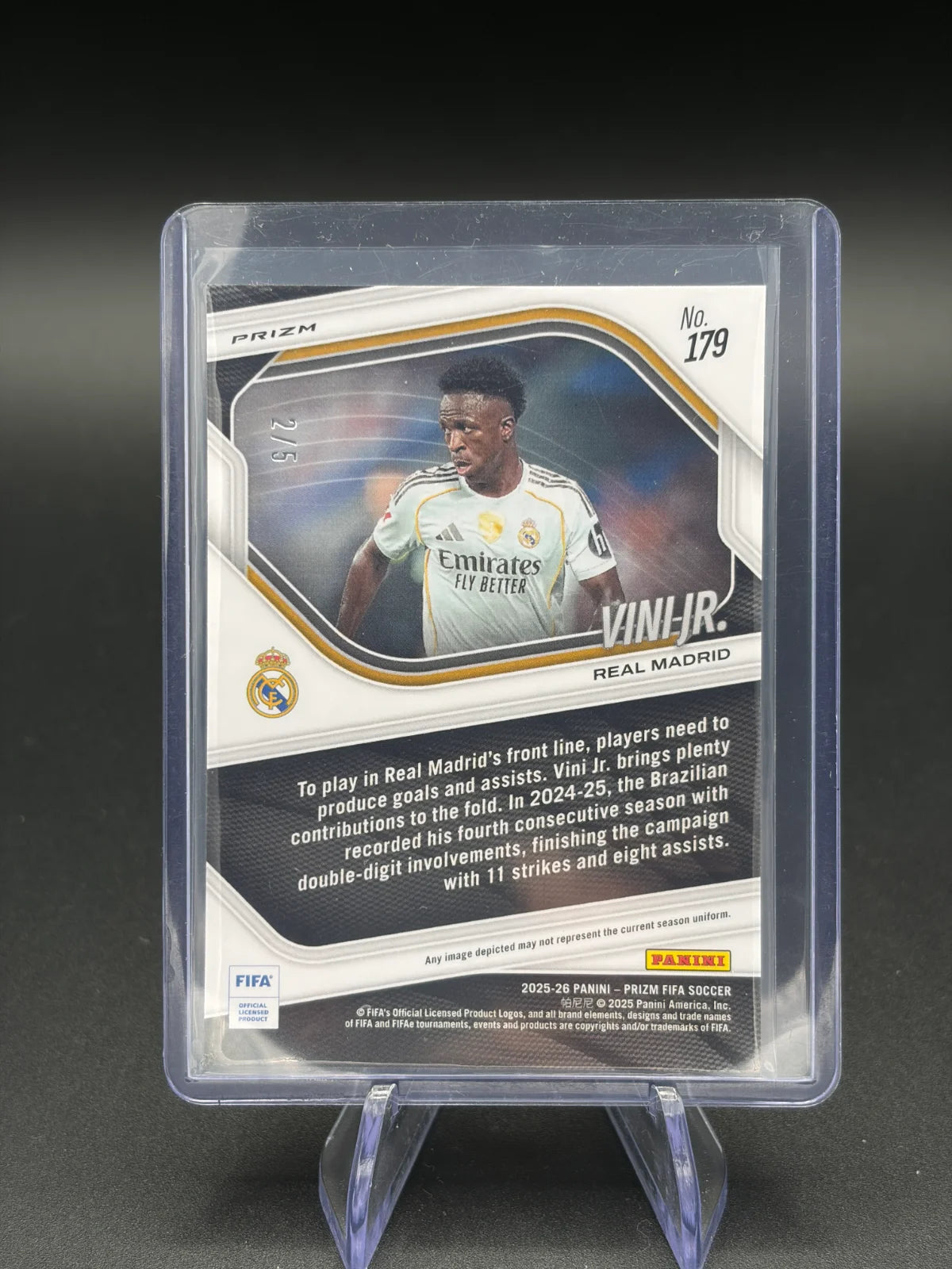 2025-26 Panini Prizm FIFA Vinicius Junior #179 Green Prizm 2/5 Real Madrid