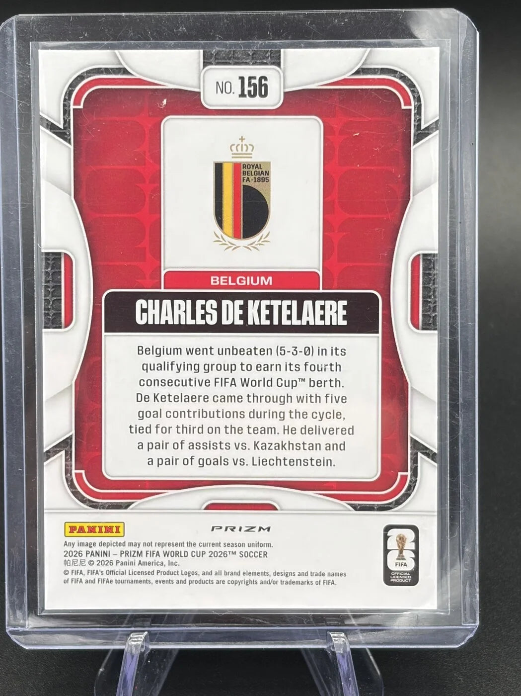 2026 Panini Prizm FIFA World Cup Charles De Ketelaere #156 Snake Prizm SSP Belgium