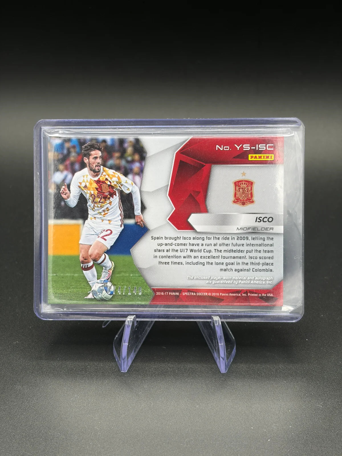 2016-17 Panini Spectra Isco Young Stars Auto Patch 074/149 #YS-ISC Spain