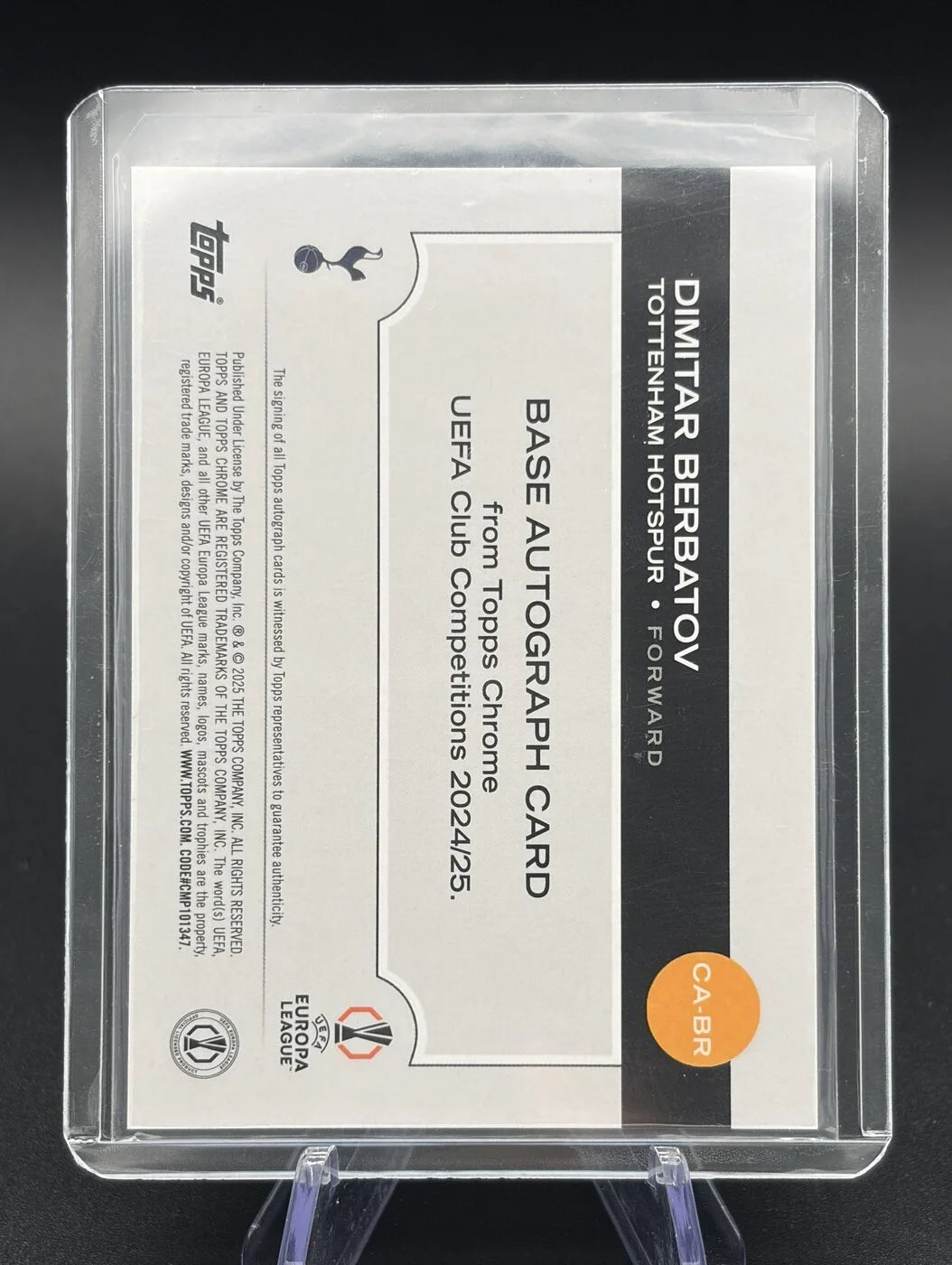 2024-25 Topps Chrome UCC Dimitar Berbatov Auto Blue 057/150 #CA-BR Tottenham Hotspur