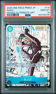 2025 ONE PIECE JAPANESE PRB02-PREMIUM BOOSTER -ONE PIECE CARD THE BEST- VOL.2 #119 SANJI MANGA ALTERNATE ART PSA 10