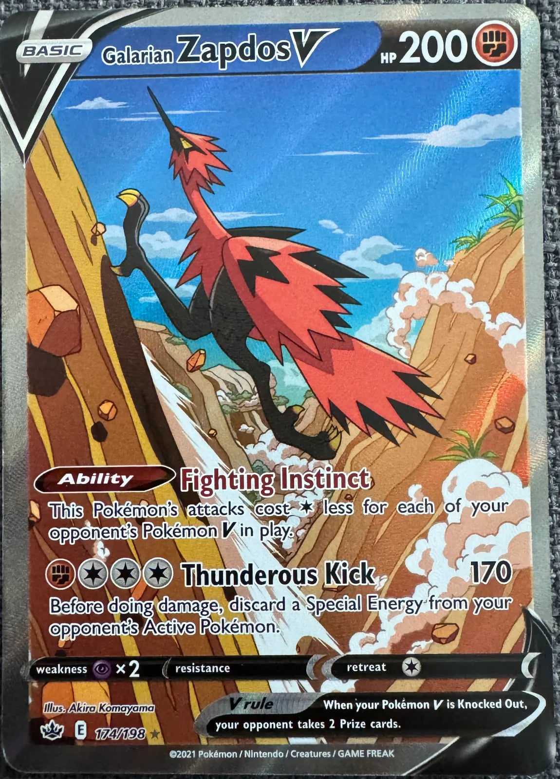 Galarian Zapdos V (Alternate Full Art) 174/198 (Chilling Reign)