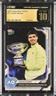 Carlos Alcaraz, 2026, Topps now tennis, #11, PRISTINE 10