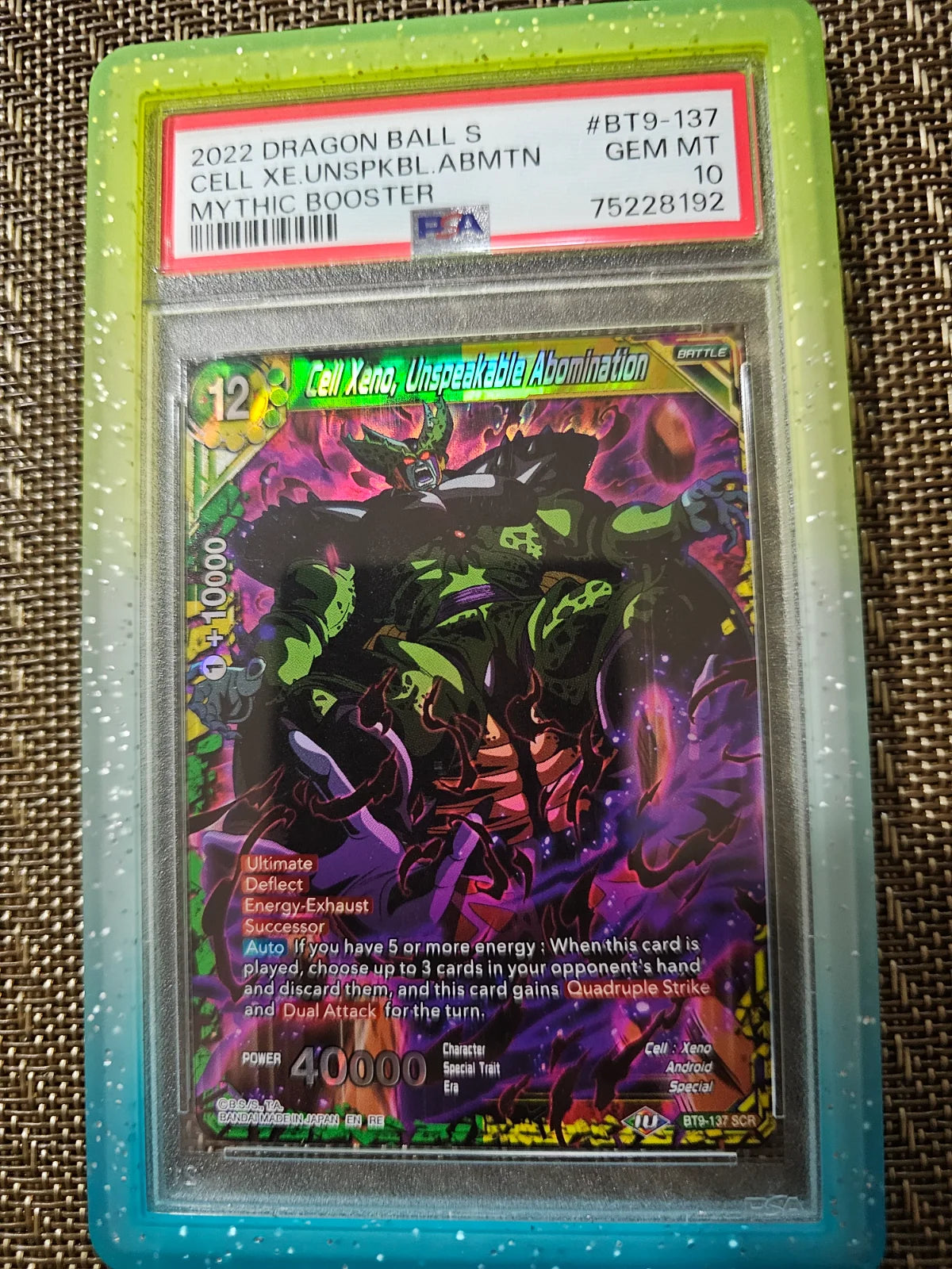 Cell Xeno, Unspeakable Abomination BT9-137 (Mythic Booster) — PSA 10