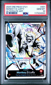 Monkey.D.Luffy (001) (Parallel) ST21-001 (Starter Deck EX: Gear 5) — PSA 10