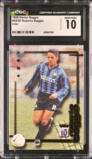 *Limited* Roberto Baggio, Panini, 1999, Inter, 38/50, CGC 10