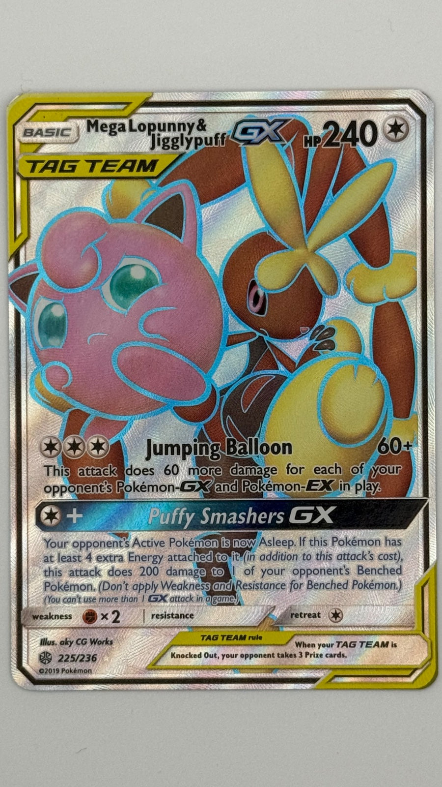 Mega Lopunny & Jigglypuff GX (Full Art) 225/236 (Cosmic Eclipse)