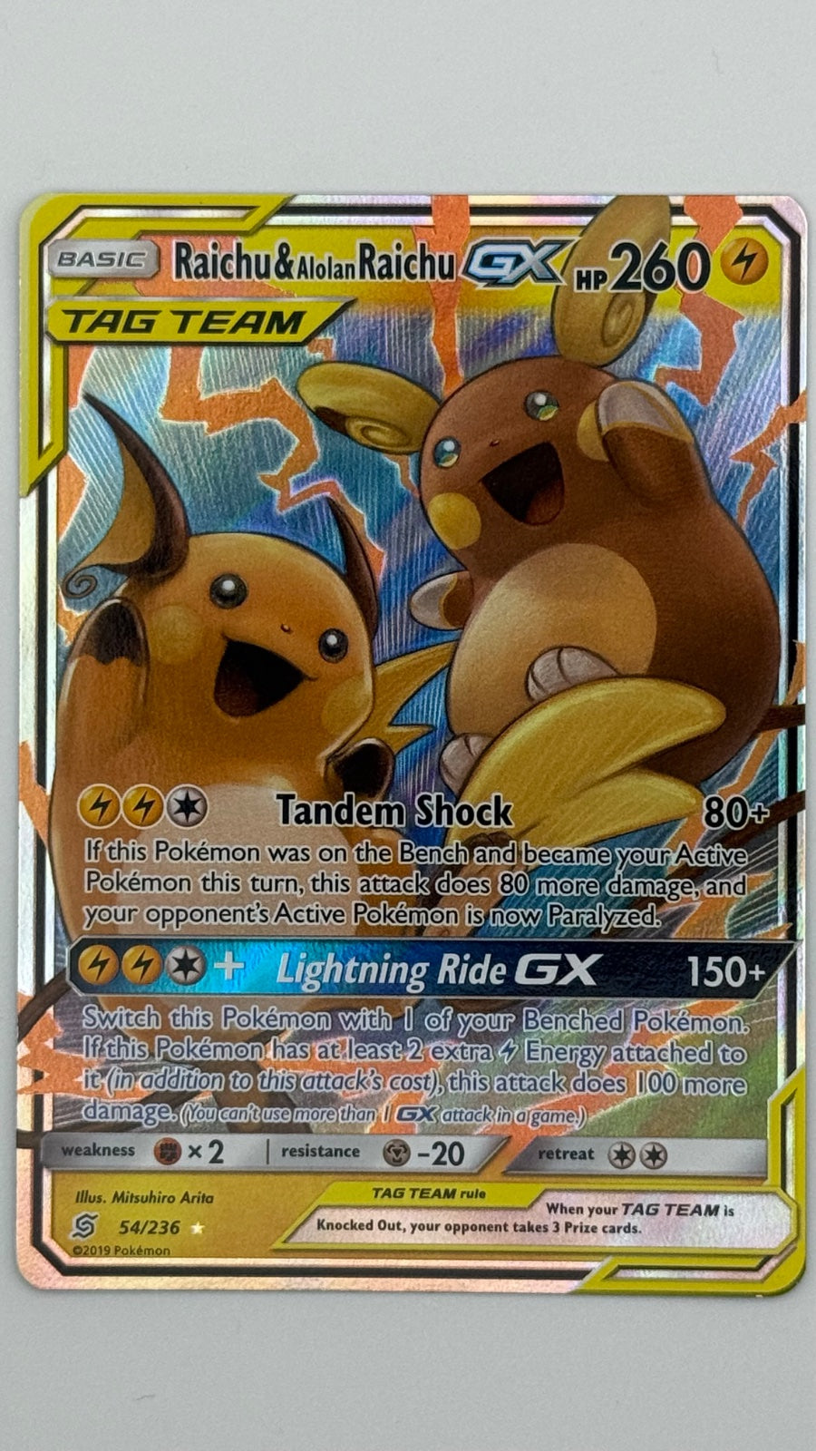 Raichu & Alolan Raichu GX 54/236 (Unified Minds)