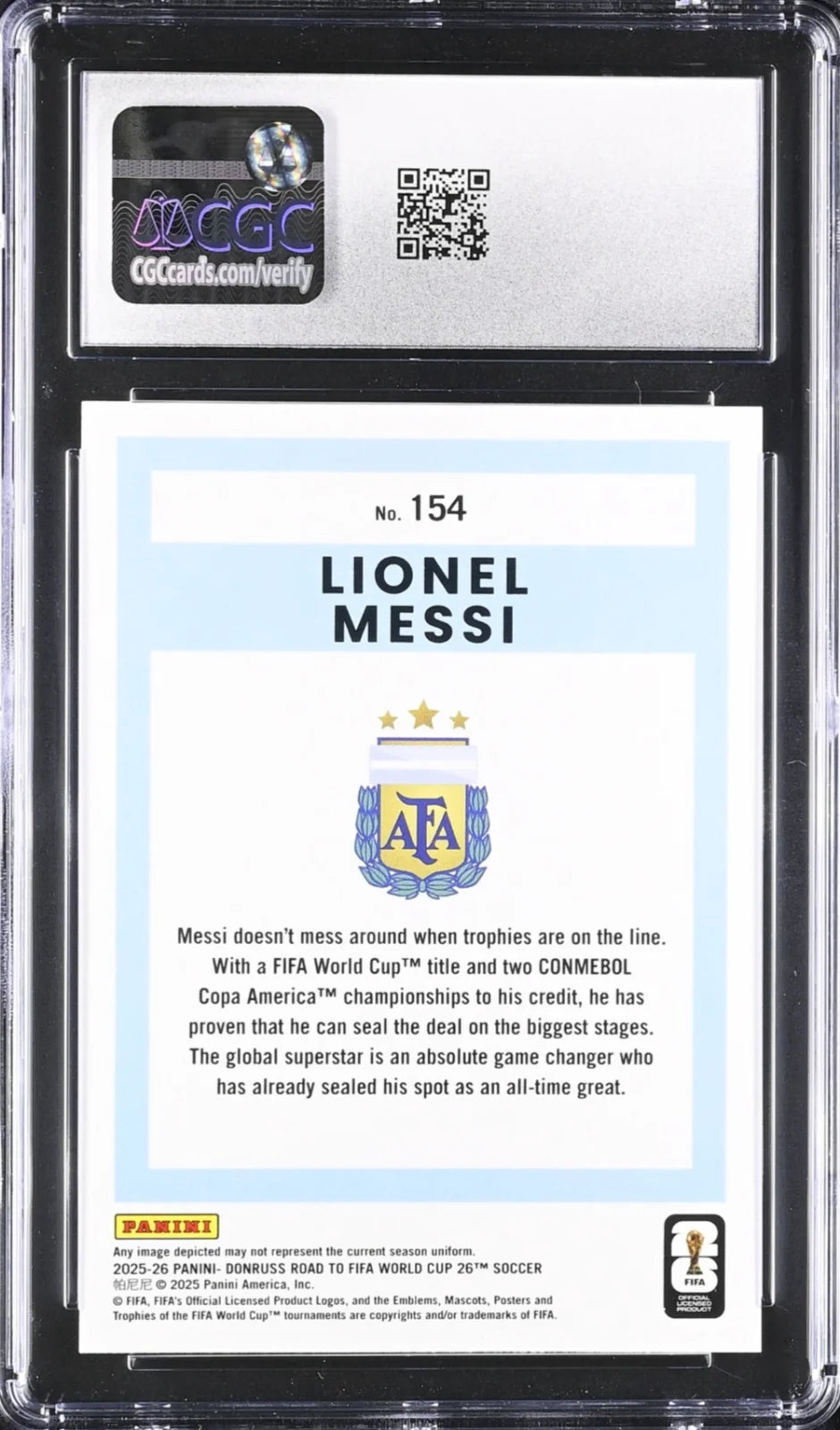 Lionel Messi,  #154, FIFA world cup, 2025-26, CGC 10