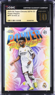 Vini Jr., Topps, PP-14, Chrome UEFA CC Power Players, PRISTINE 10