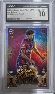 Lamine Yamal, Topps, #BB5, Match Attax UEFA Star Ballers, CGC 10