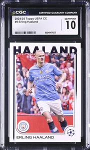 Erling Haaland, Topps, #9, UEFA CC, 2024-25, CGC 10