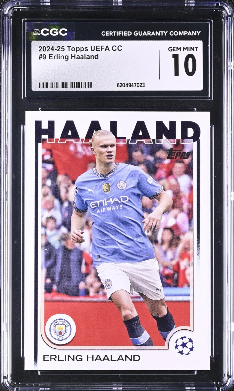 Erling Haaland, Topps, #9, UEFA CC, 2024-25, CGC 10