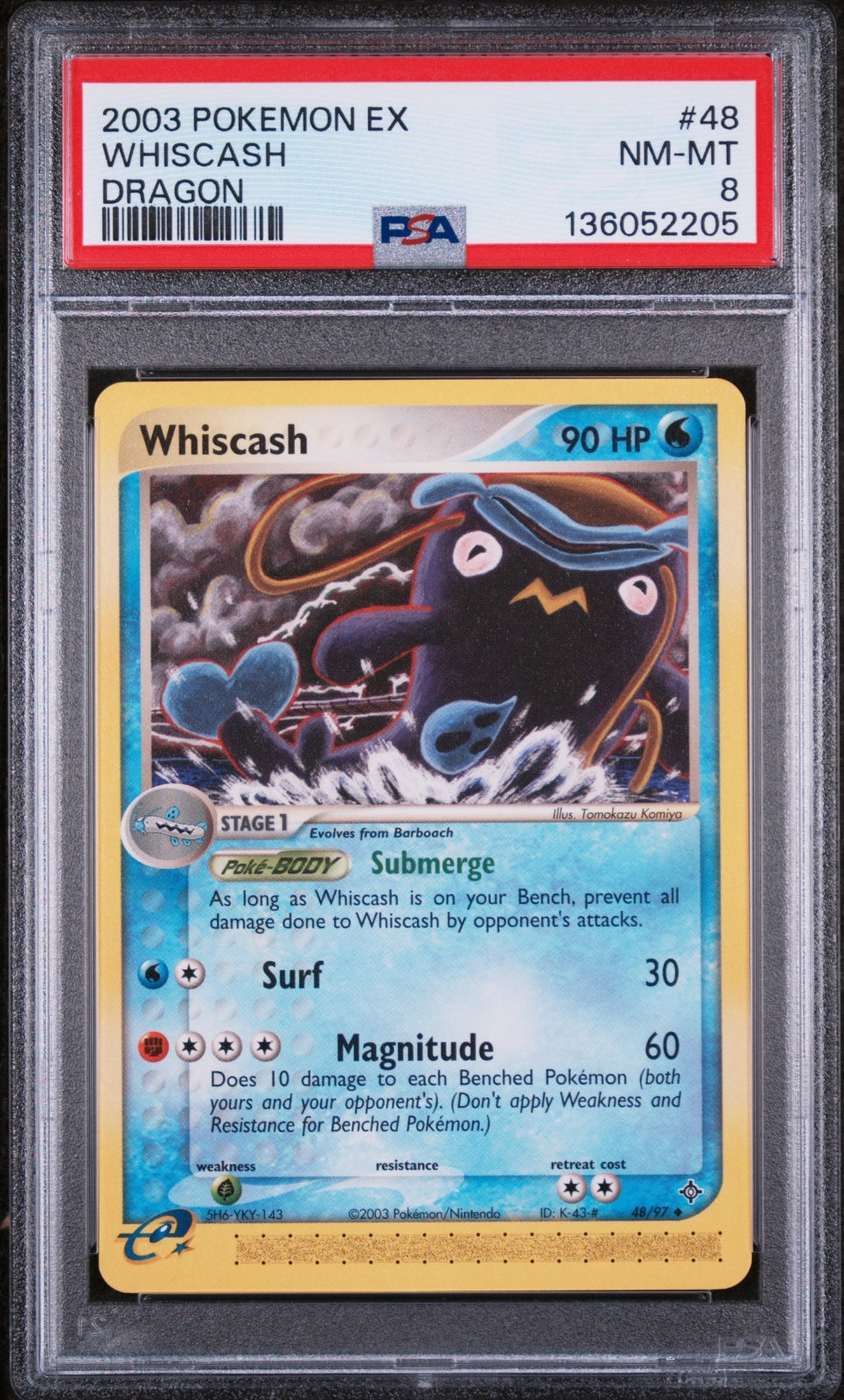 Whiscash 48 · Normal (EX Dragon) — PSA 8