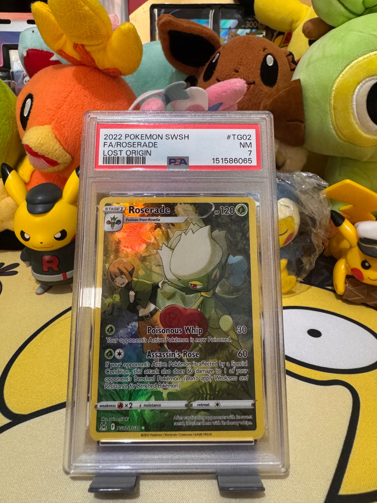 Roserade TG02/TG30 (Lost Origin Trainer Gallery) — PSA 7