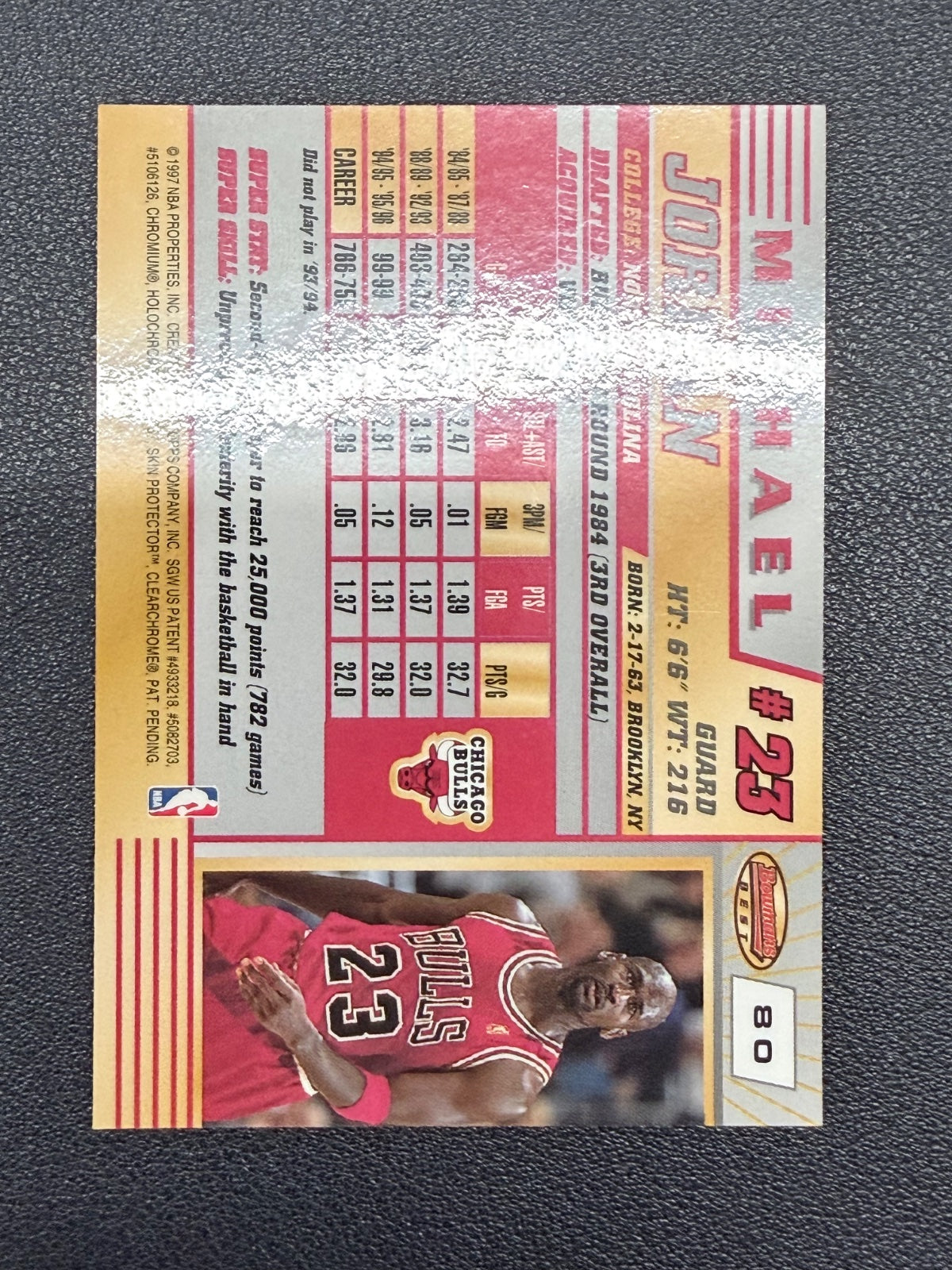 Michael Jordan Chicago Bulls #80 Raw 1997 By Topps
