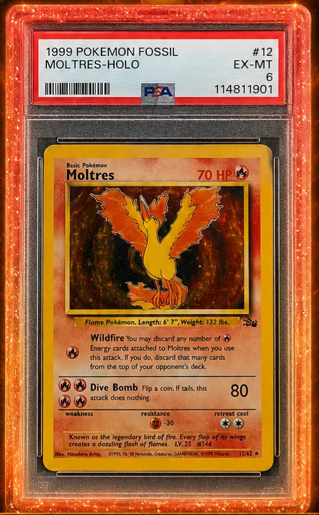 Moltres (12) · 1st Edition Holofoil (Fossil) — PSA 6