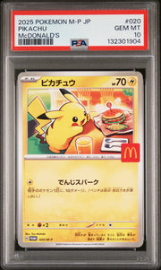 MCDONALD'S, #020, POKEMON M-P JP, 2025, PIKACHU, PSA 10