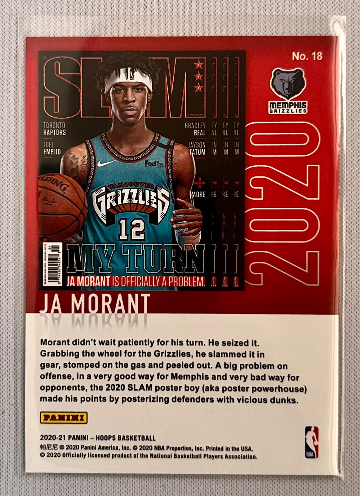 2020-21 NBA HOOPS Ja Morant Purple Explosion SLAM