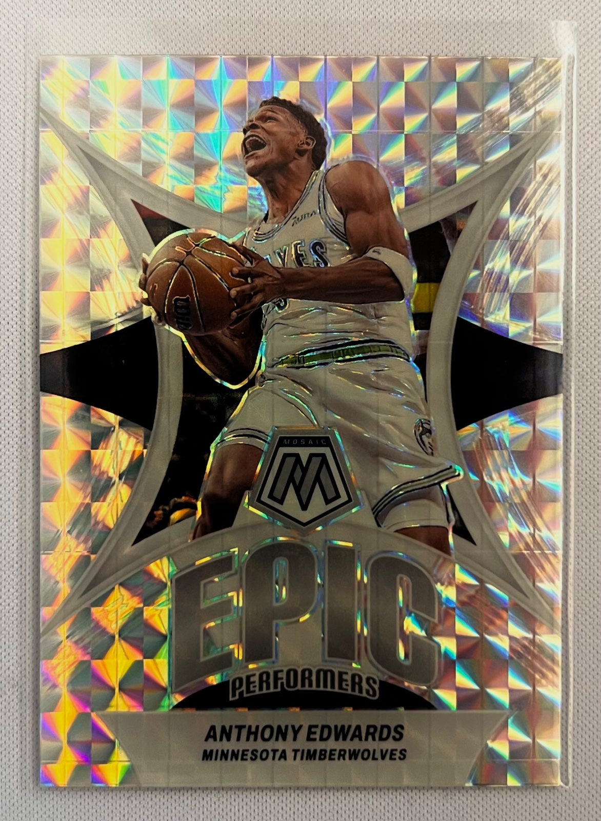 2023-24 Panini Mosaic - Epic Performers Anthony Edwards #20 Mosaic Prizm
