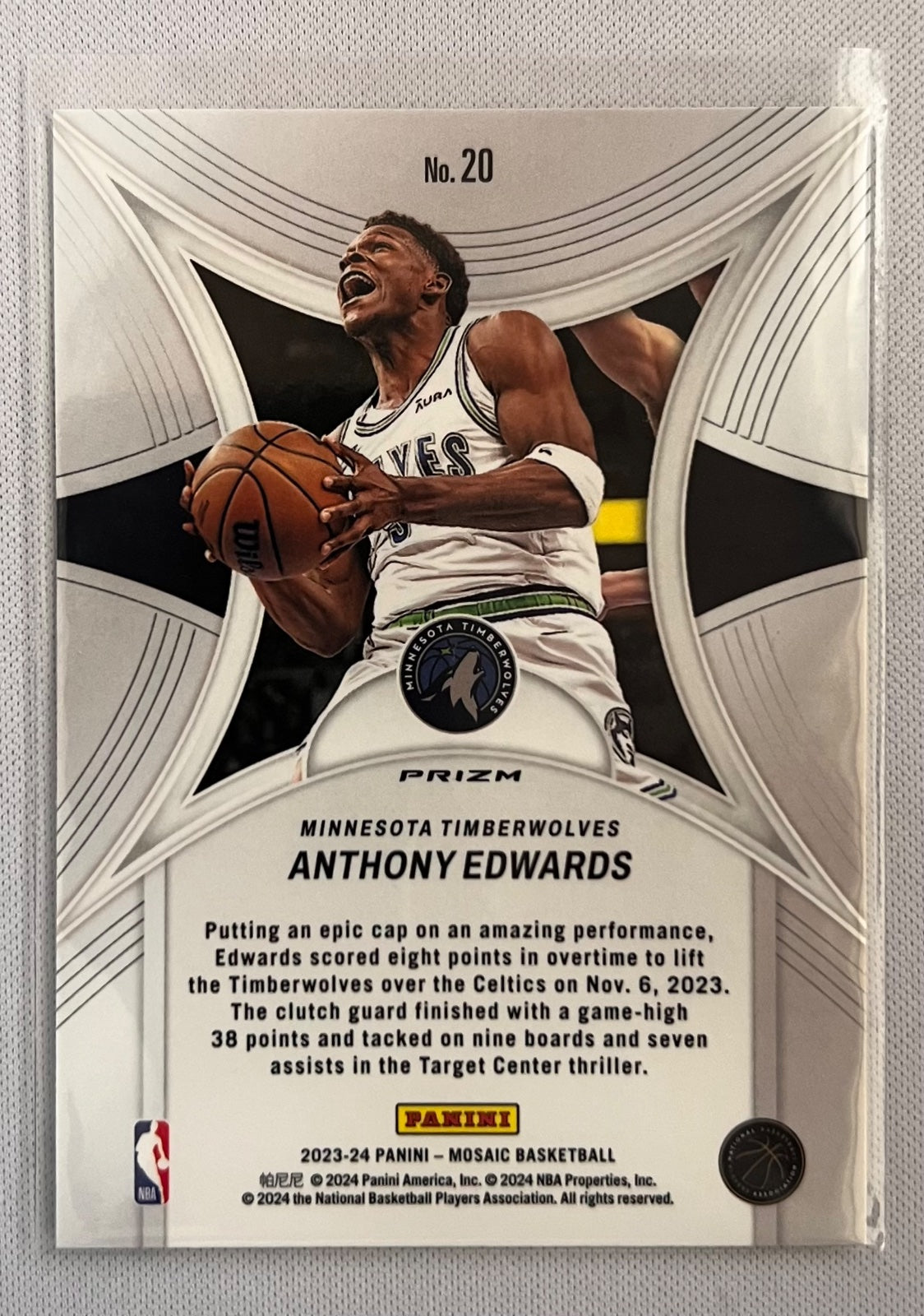 2023-24 Panini Mosaic - Epic Performers Anthony Edwards #20 Mosaic Prizm