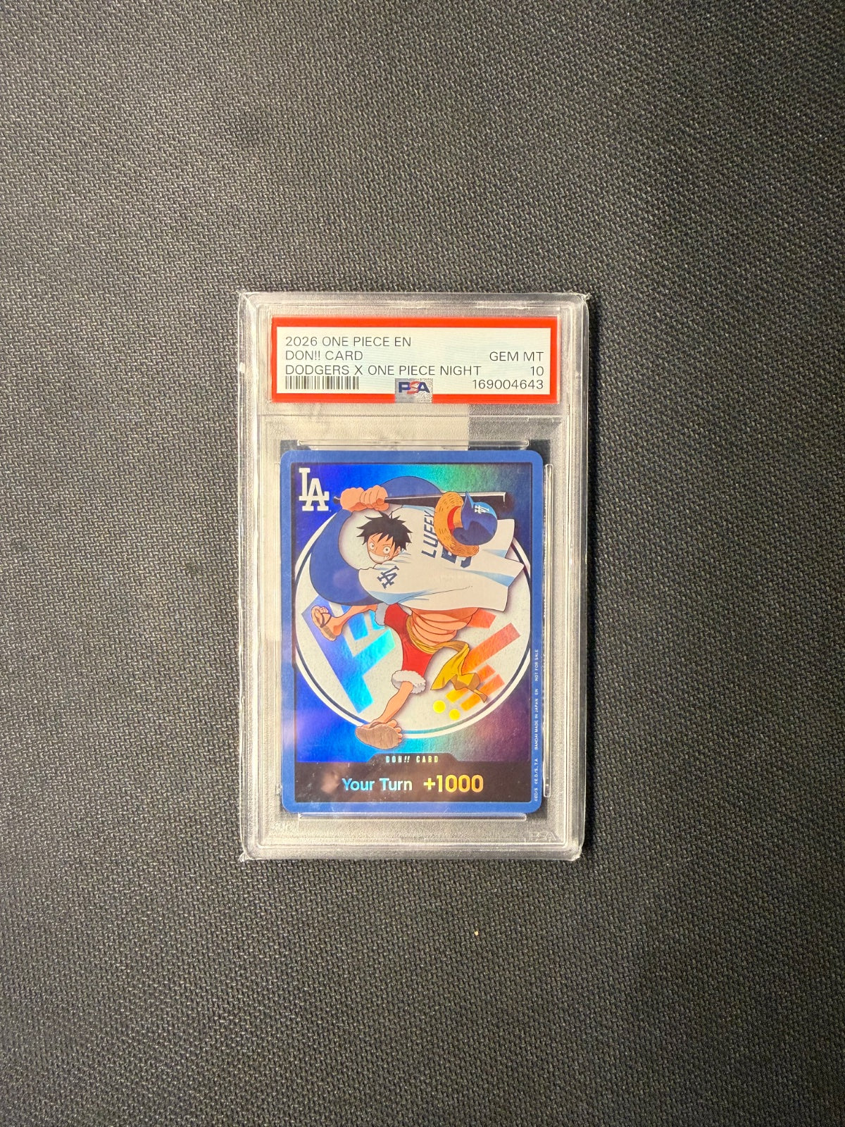 DON!! Card (LA Dodgers 2026 Promo) (One Piece Promotion Cards) — PSA 10