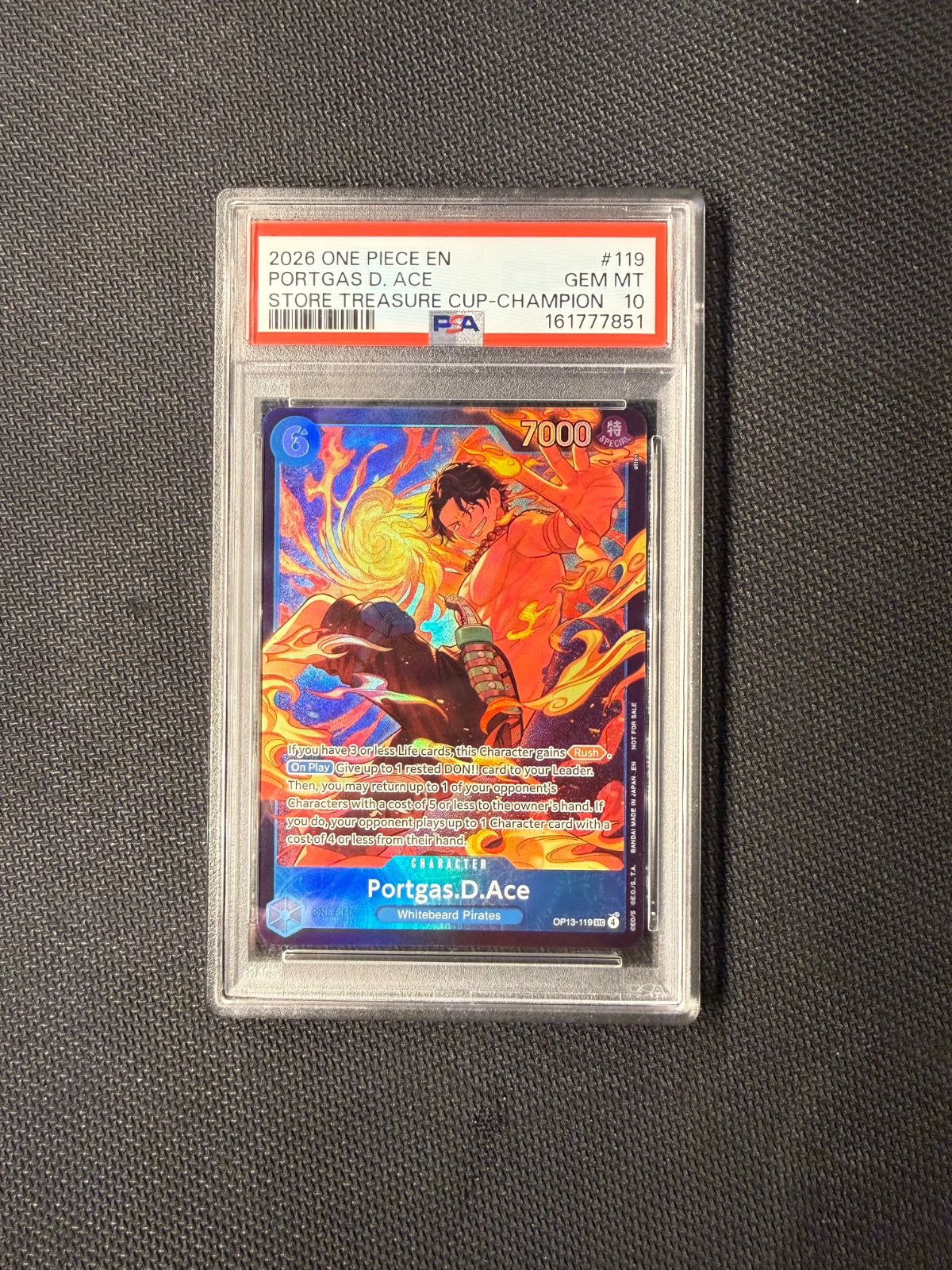 Portgas.D.Ace (119) (Treasure Cup 2026) (Store) OP13-119 · Foil (One Piece Promotion Cards) — PSA 10