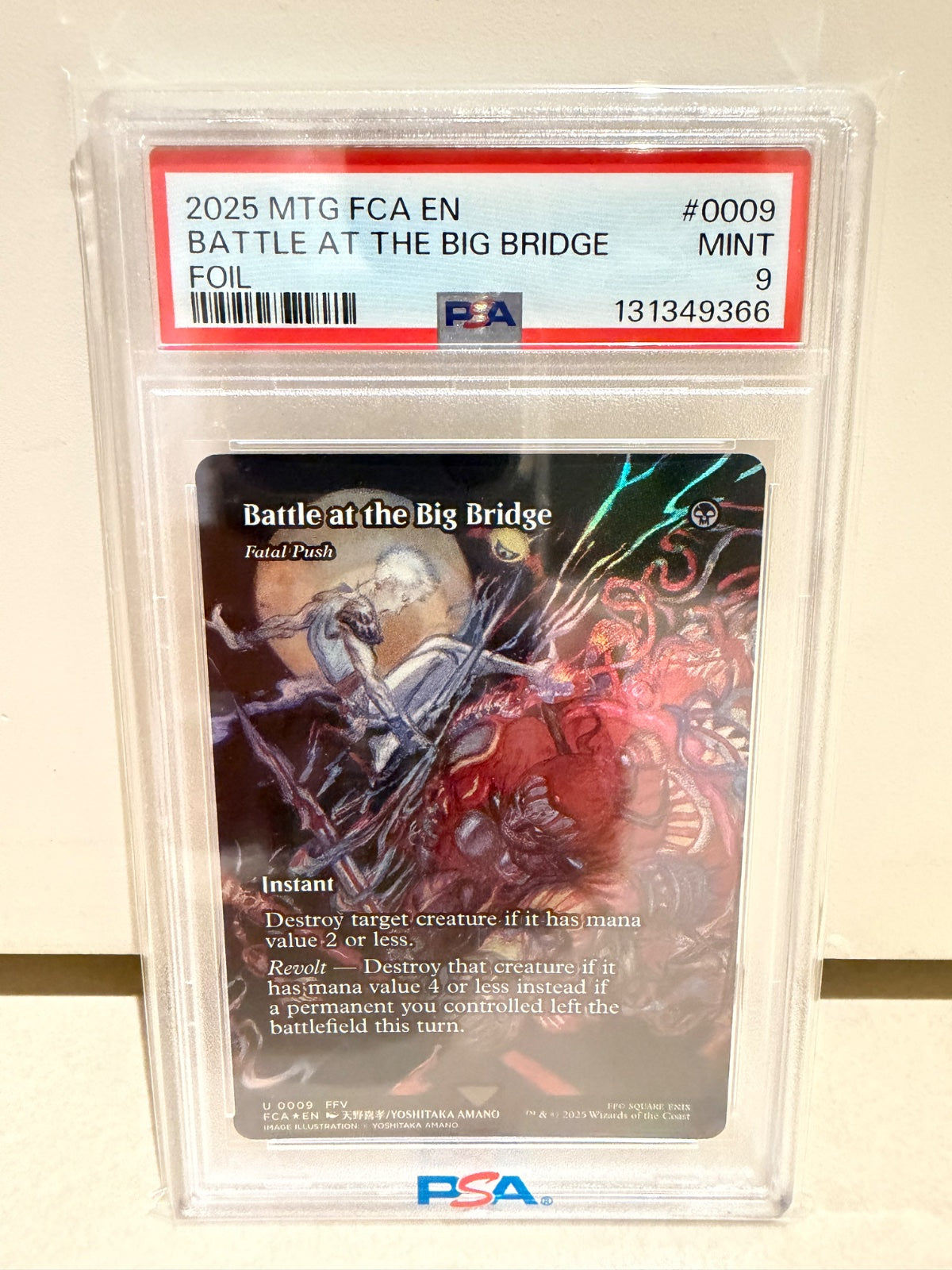 Battle at the Big Bridge - Fatal Push (Showcase) 9 · Foil (Universes Beyond: FINAL FANTASY: Through the Ages) — PSA 9