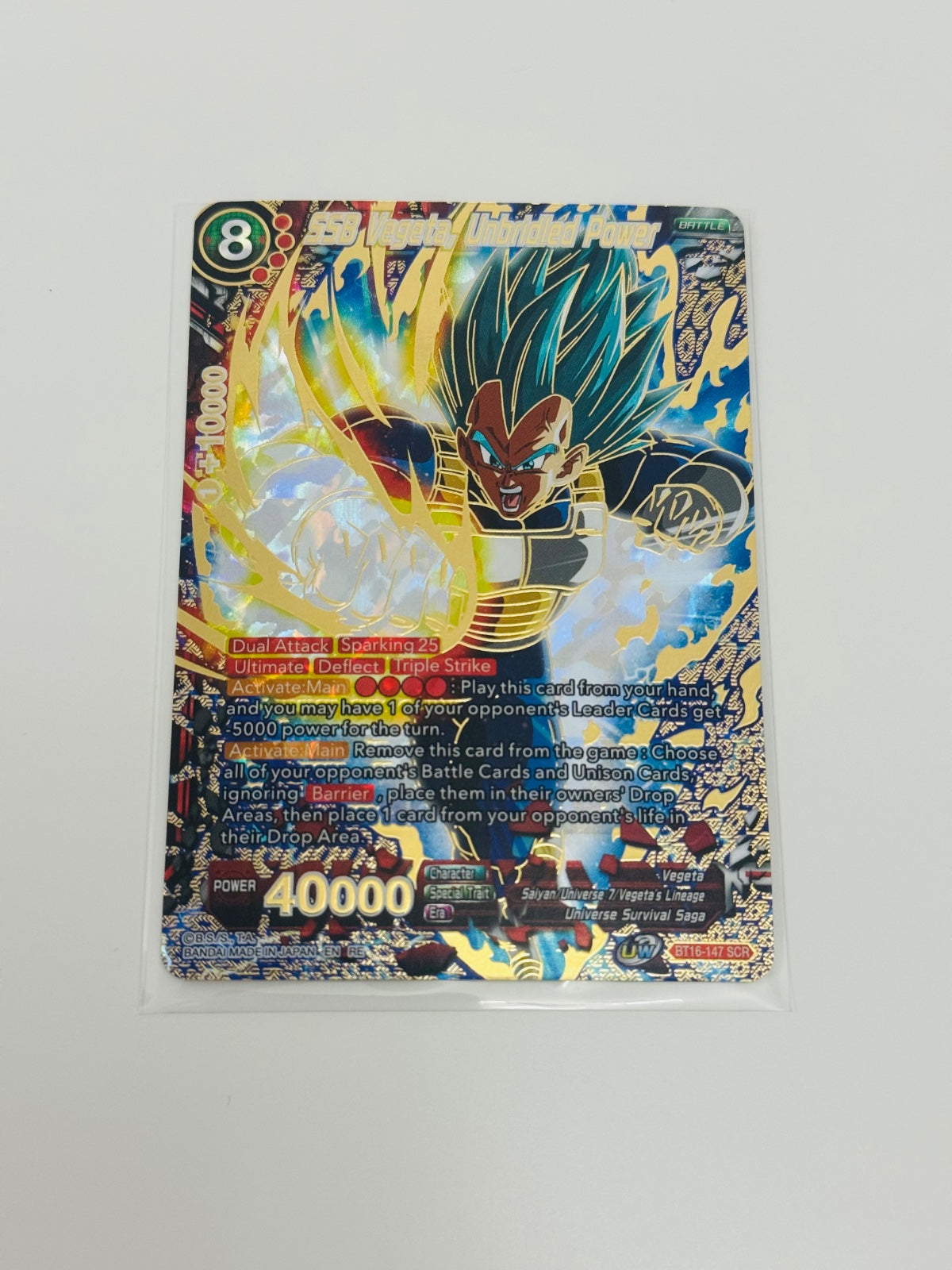 SSB Vegeta, Unbridled Power (Alternate Art) BT16-147 (Premium Anniversary Fighter Set 2023)