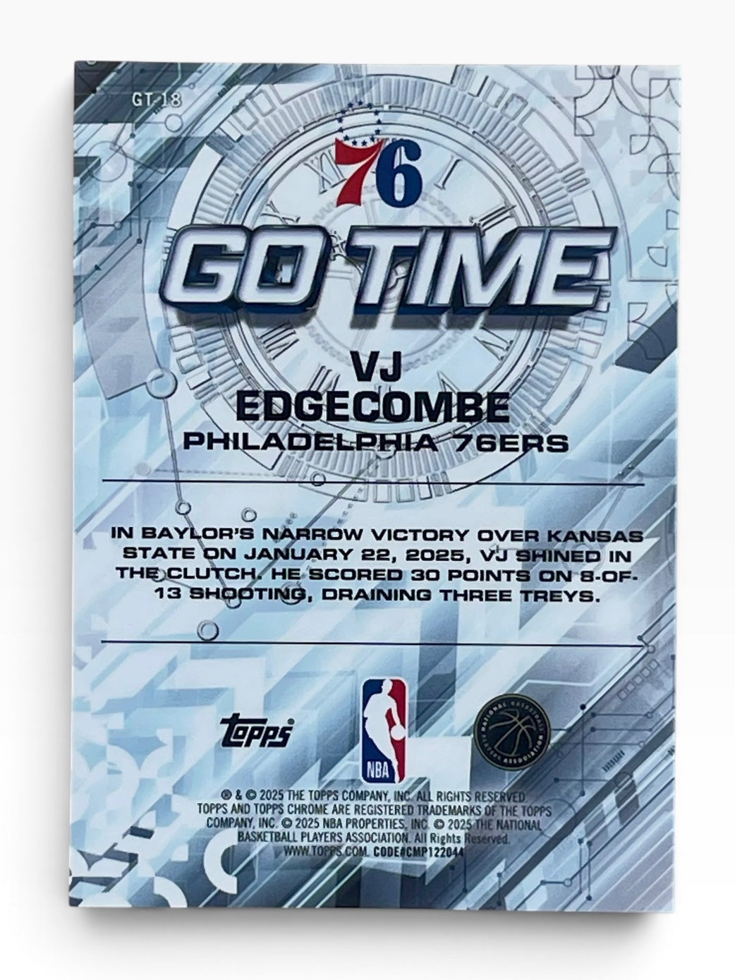 2025-26 Topps Chrome Vj Edgecombe Go Time