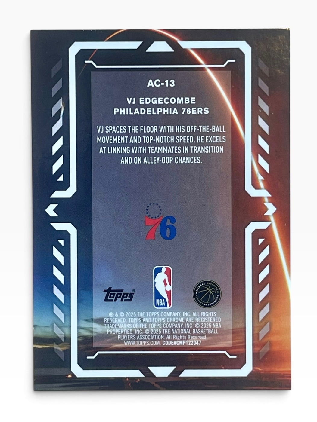 2025-26 Topps Chrome Vj Edgecombe Activators